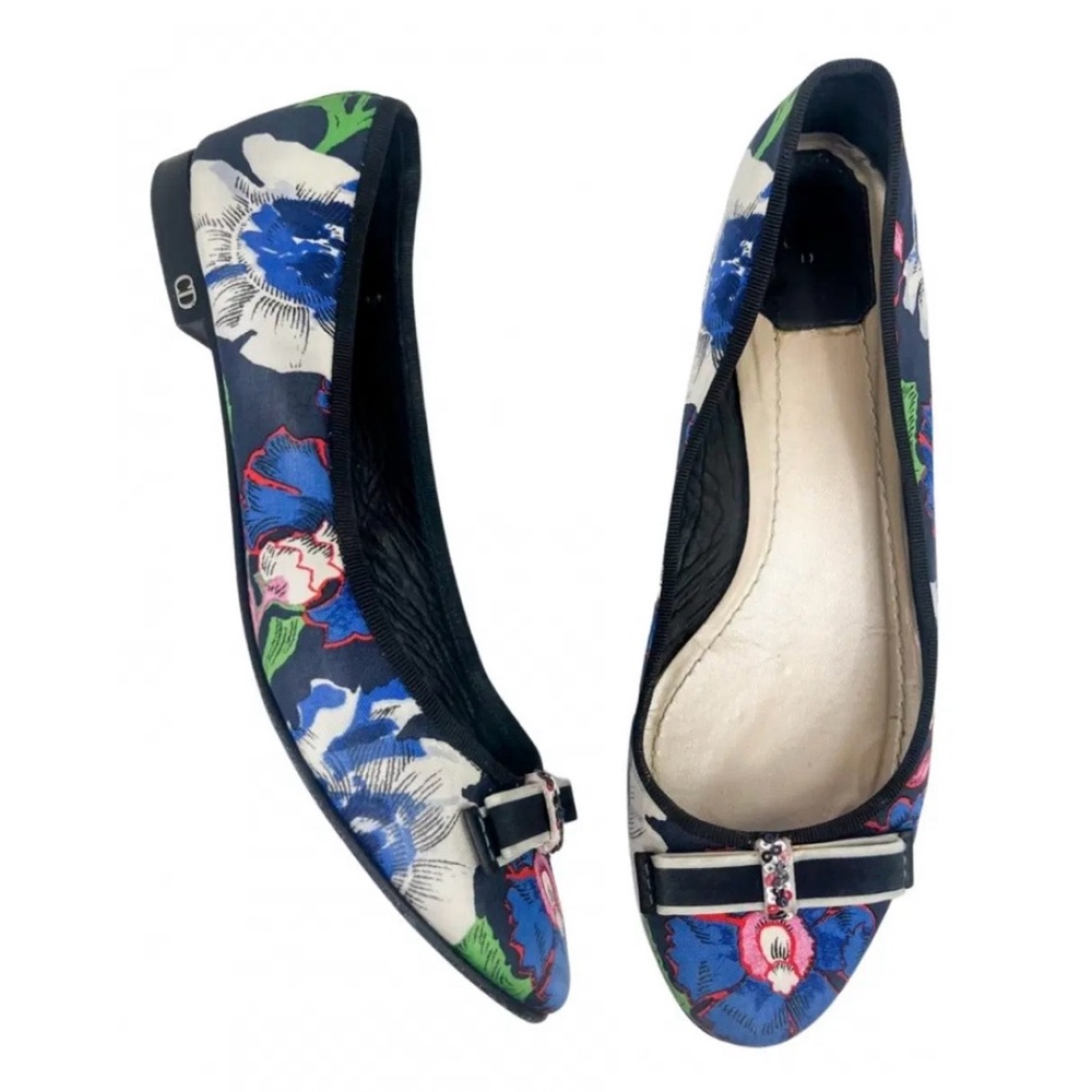 Christian Dior idylle cloth Floral Women's Flats shoes size 9